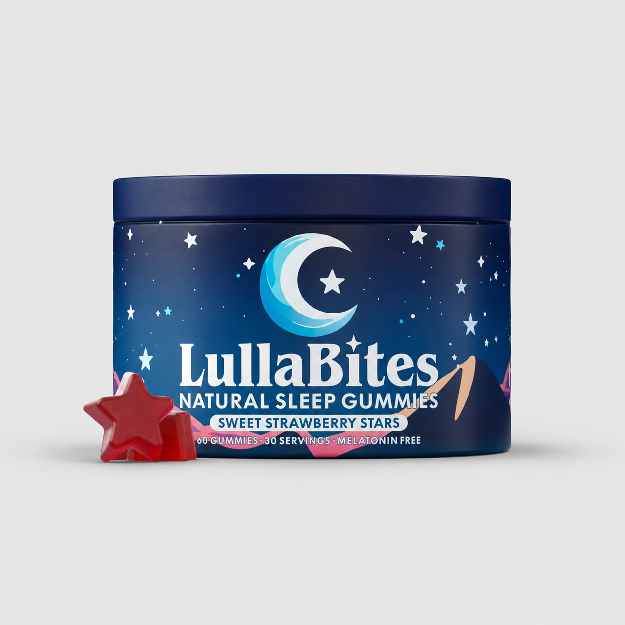 LullaBites Natural Sleep Gummies – Melatonin Free Sleep Support with L-Theanine & Magnesium