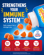 Emergen-C Immune+ Triple Action Gummies with 1000mg Vitamin C – Super Orange 45 Count