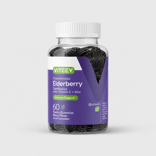 Viteey Sambucus Elderberry Gummies for Adults – Elderberry Vitamin C and Zinc Immunity Gummies - Vegan, Gluten-Free – 120 Count