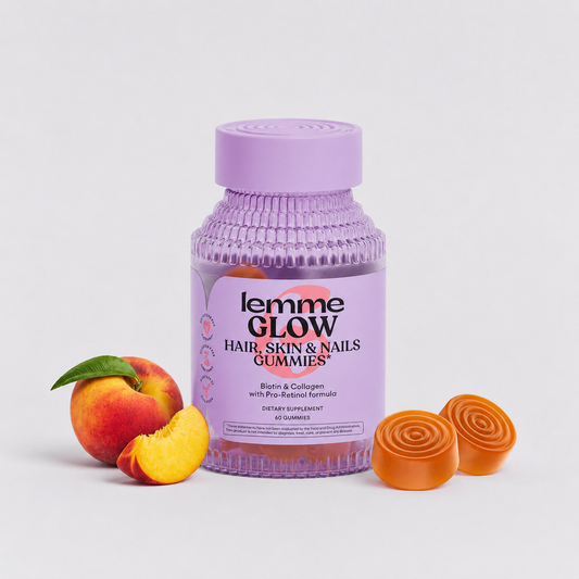 Lemme Glow Collagen Gummies with Biotin & Multi-Collagen Peptides – Hair, Skin & Nails Support