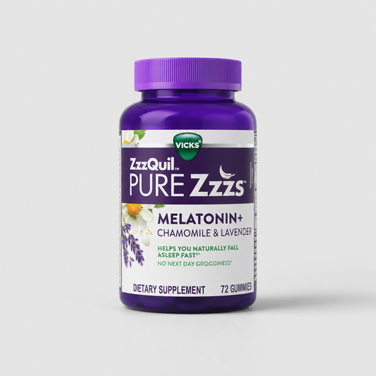 ZzzQuil Pure Zzzs Melatonin Gummies 2mg – Sleep Aid with Chamomile & Lavender